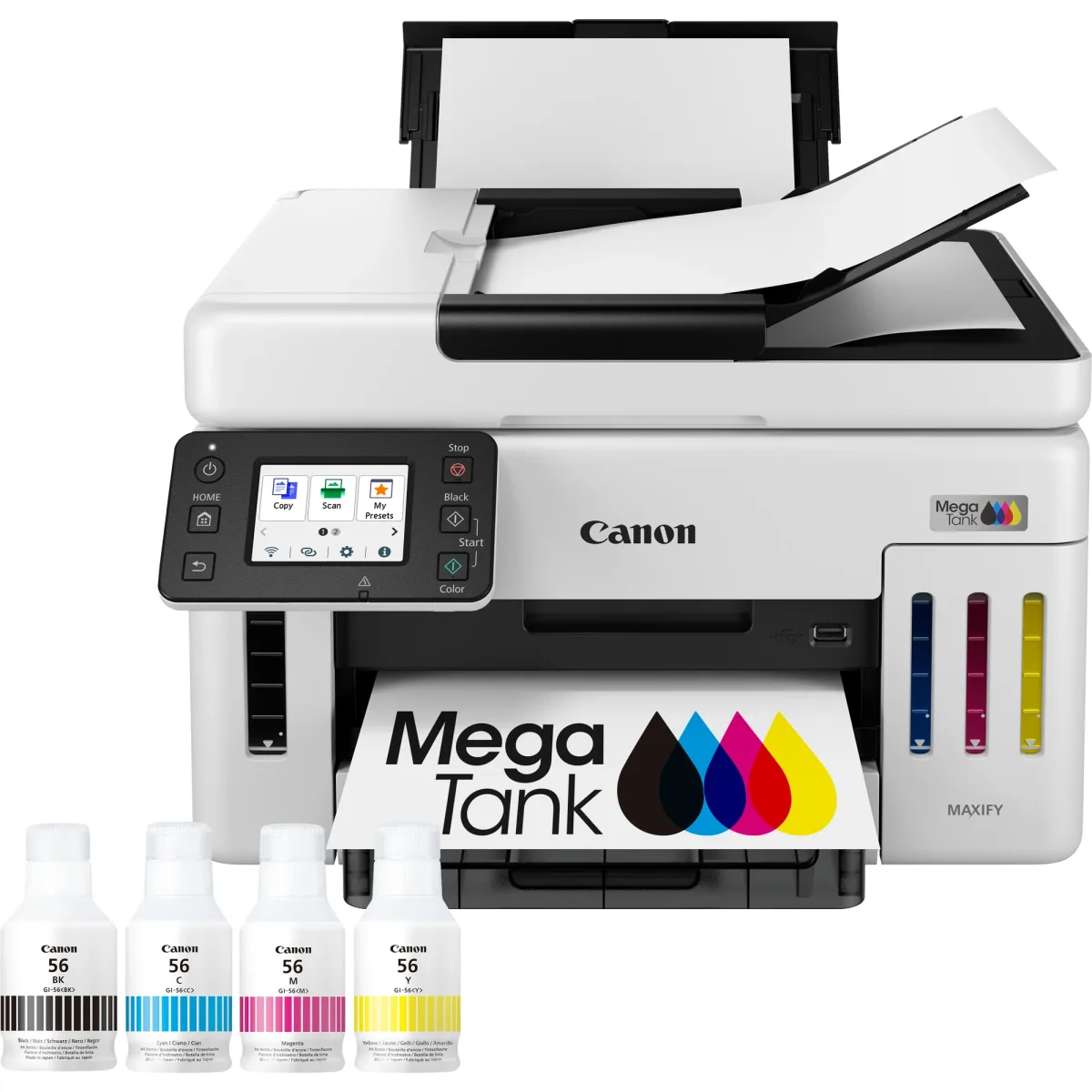 Canon MAXIFY GX6150 MegaTank - Multifunction printer - colour - ink-jet - CISS - Legal (216 x 356 mm), A4 (210 x 297 mm) (original) - A4/Legal (media) - up to 24 ipm (printing) - 350 sheets - USB 2.0, Wi-Fi(n)