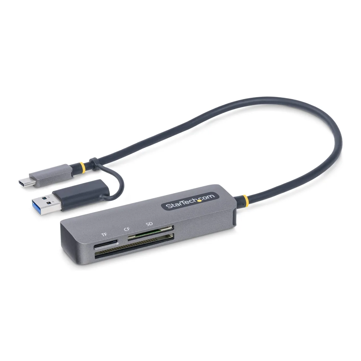 Startech USB 3.0 Multi-Media Memory Card Reader, SD/microSD/CompactFlash Card Reader, Portable USB 5Gbps Card Adapter, External USB-C Card Reader with Attached USB-A Adapter - Works with Any Operating System (FCREADMICRO3V2) - Card reader (CF II, SDHC, microSDHC, SDXC, microSDXC, SD 3.0 UHS-I) - USB 3.0/USB-C