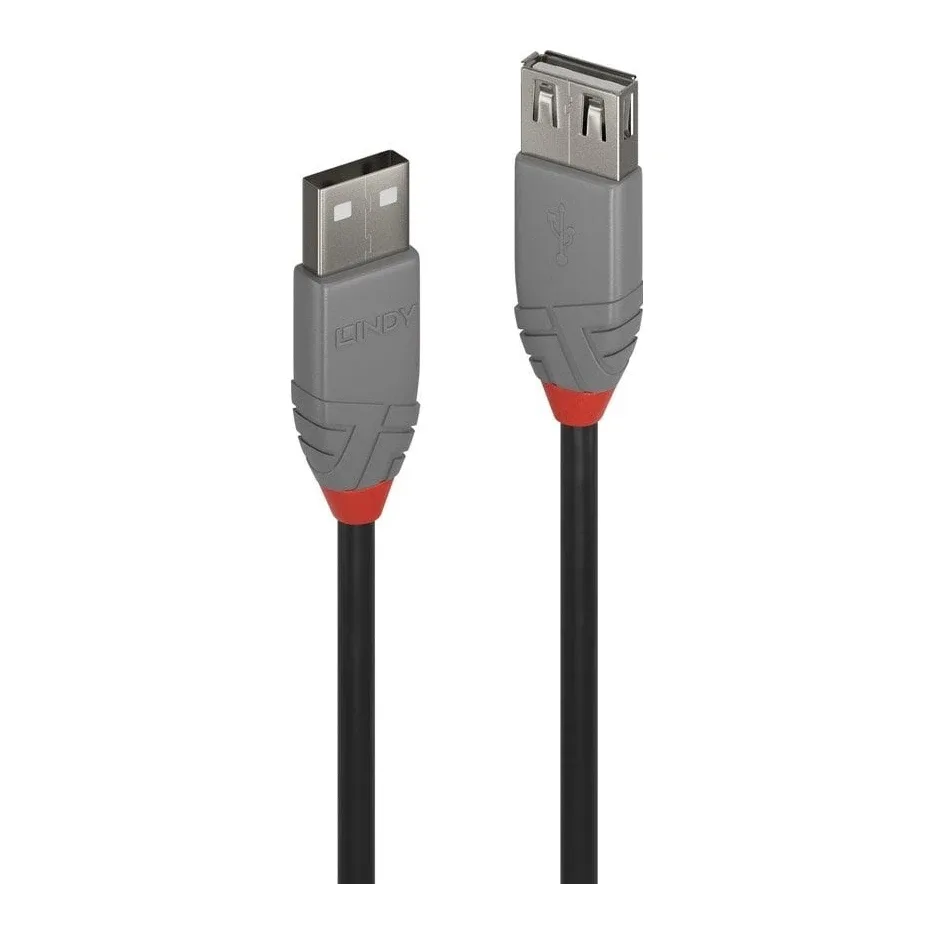 Lindy 36703 2m USB 2.0 Type A Extension Cable, Anthra Line