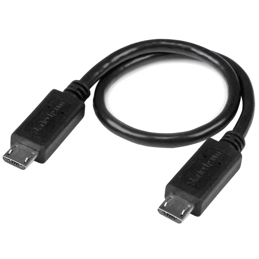 StarTech 8in Micro USB to Micro USB Cable - Male to Male - Micro USB OTG Cable for Your Mobile Device (UUUSBOTG8IN) - USB cable - Micro-USB Type B (M) to Micro-USB Type B (M) - USB OTG - 20.32 cm - black