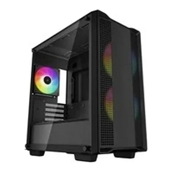 DeepCool CC360 ARGB, Black, Mini Tower Chassis w/ Tempered Glass Window, 3x 120mm ARGB Fans, USB 3.0, mATX/mITX