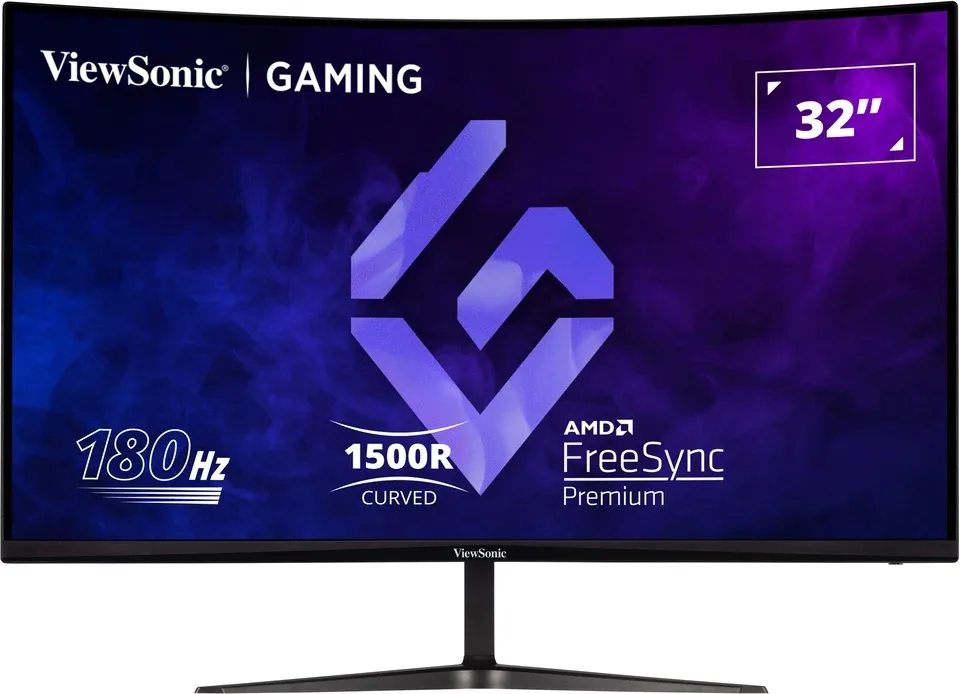 Viewsonic Omni VX3218-PC-MHD 32 Inch Curved Gaming Monitor, Full HD, 165Hz, Freesync, 2xHDMI, DisplayPort, 1ms VESA, Speakers