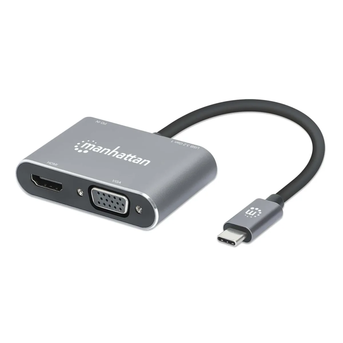 Manhattan 130691 USB-C Dock/Hub 4-PORT- HDMI/USB-A/USB-C/VGA with 87W PD