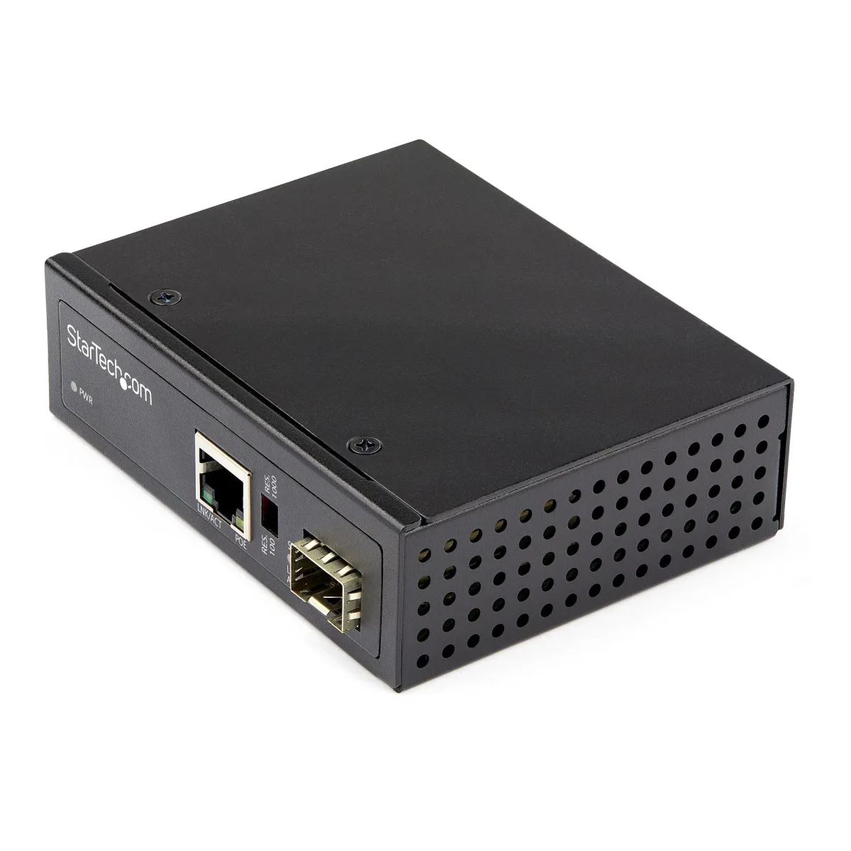 Startech PoE+ Industrial Fiber to Ethernet Media Converter 60W, SFP to RJ45, Singlemode/Multimode Fiber to Copper Gigabit Ethernet, Compact, IP-30/ -40 to +75C, PoE+ Media Converter - Fiber Media Converter (IMC1GSFP60W)