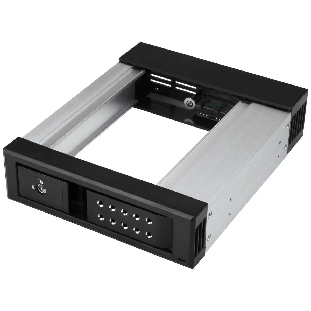 Startech 5.25" to 3.5" Trayless Hard Drive Hot Swap Bay - Removable Hard Drive Bay for 3.5" SATA/SAS Drives - Aluminum (HSB1SATSASBA)
