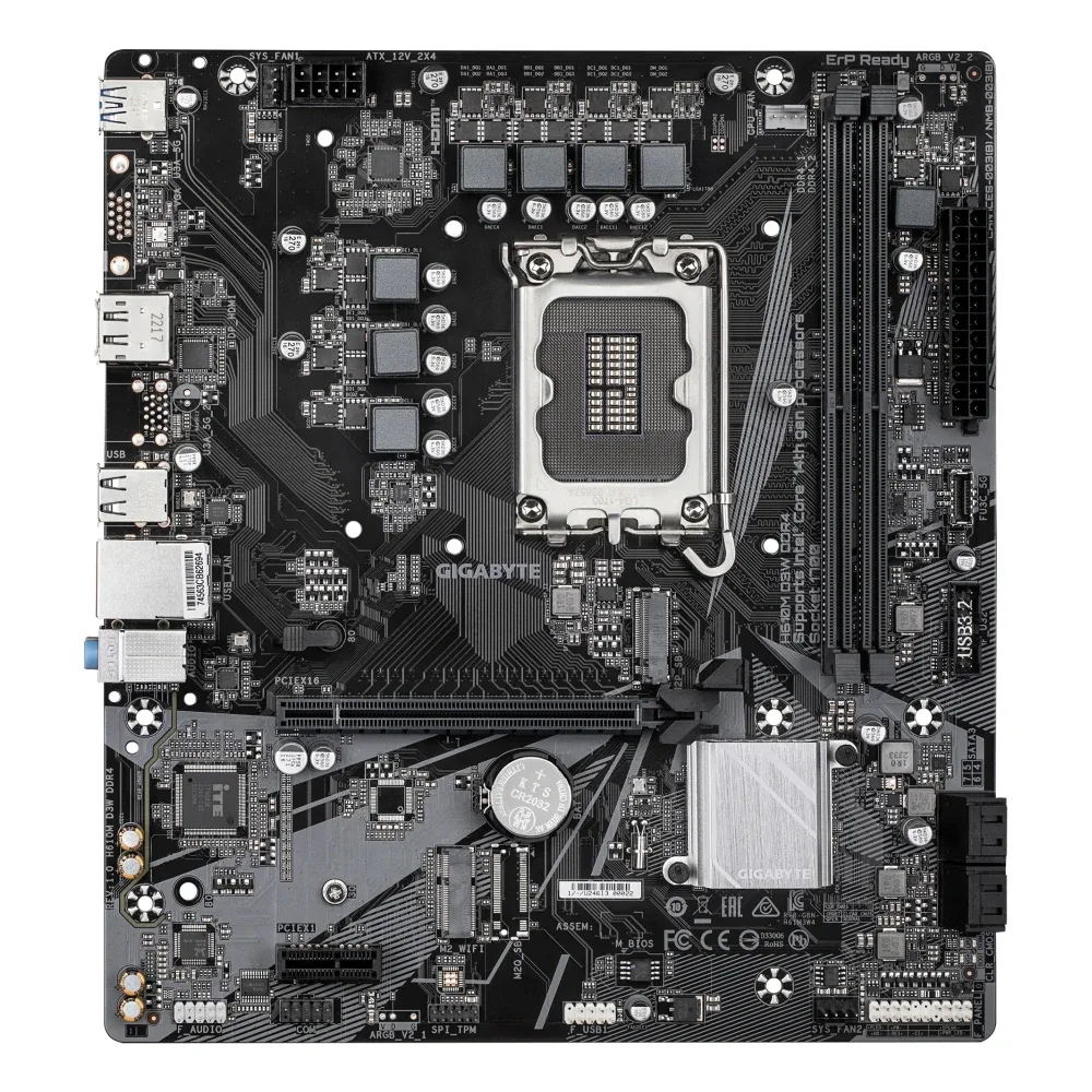 Gigabyte H610M D3W DDR4 Intel 1700 Socket Motherboard, Micro-ATX, 2x DDR4 Slots, 1x M.2 Socket, GbE LAN, 1x DisplayPort / 1x HDMI Port