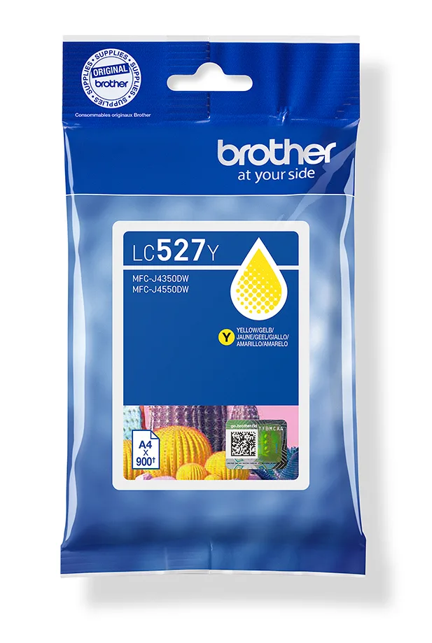 Brother LC527Y - Yellow - original - pillow pack - ink cartridge - for Brother MFC-J4350DW, MFC-J4550DW, MFC-J6760DW