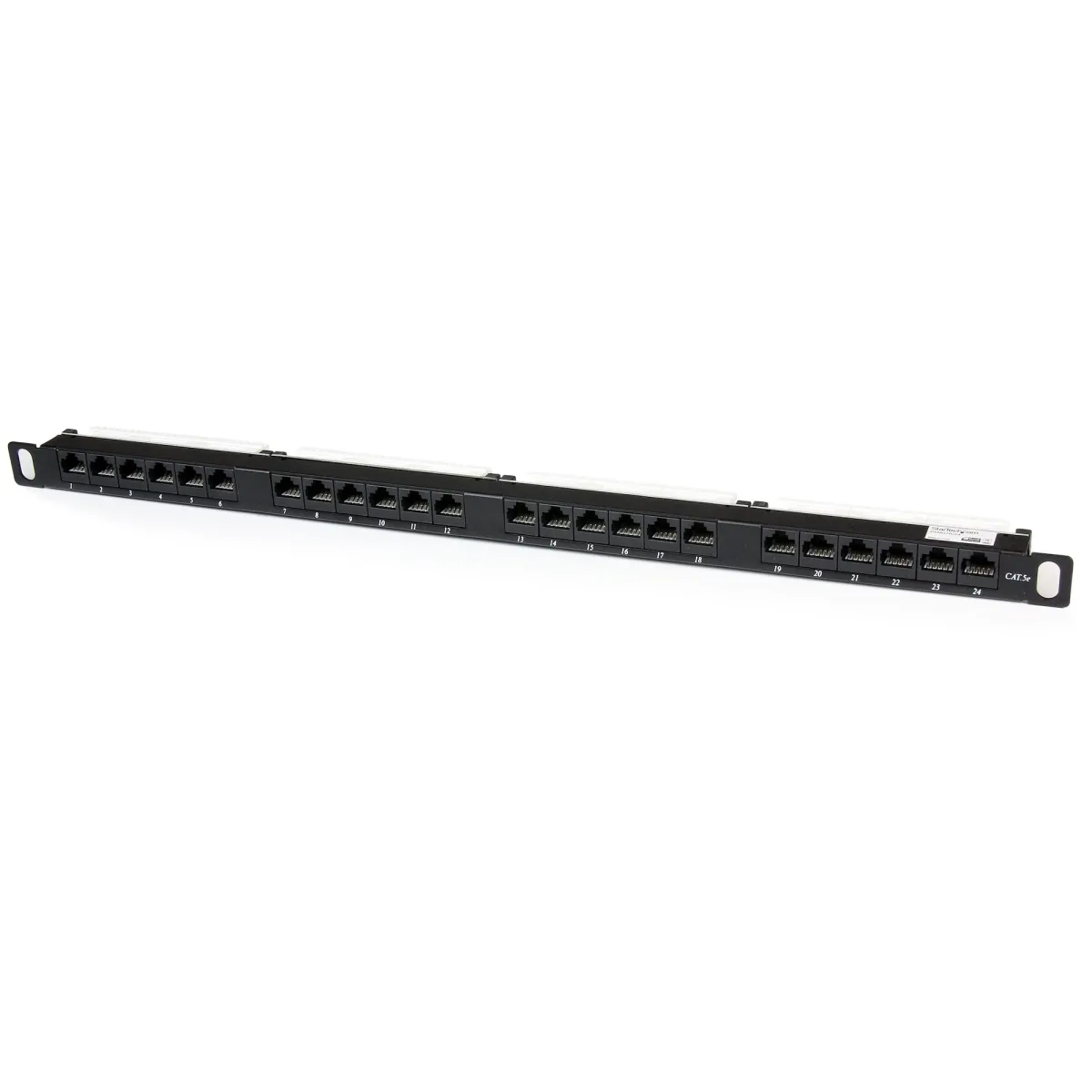 Startech 24 Port 0.5U Cat5e Patch Panel - RJ45 Ethernet Rack Mount Cat 5e 110 Patch Panel - Rackmount Network Patch Panel (PANELHU24) - Patch panel - CAT 5e - 24 ports - for P/N: RACK-18U-20-WALL-OA, RACK-21U-20-WALL-OA, RACK-24U-20-WALL-OA, RK3236BKF, WALLMOUNT4