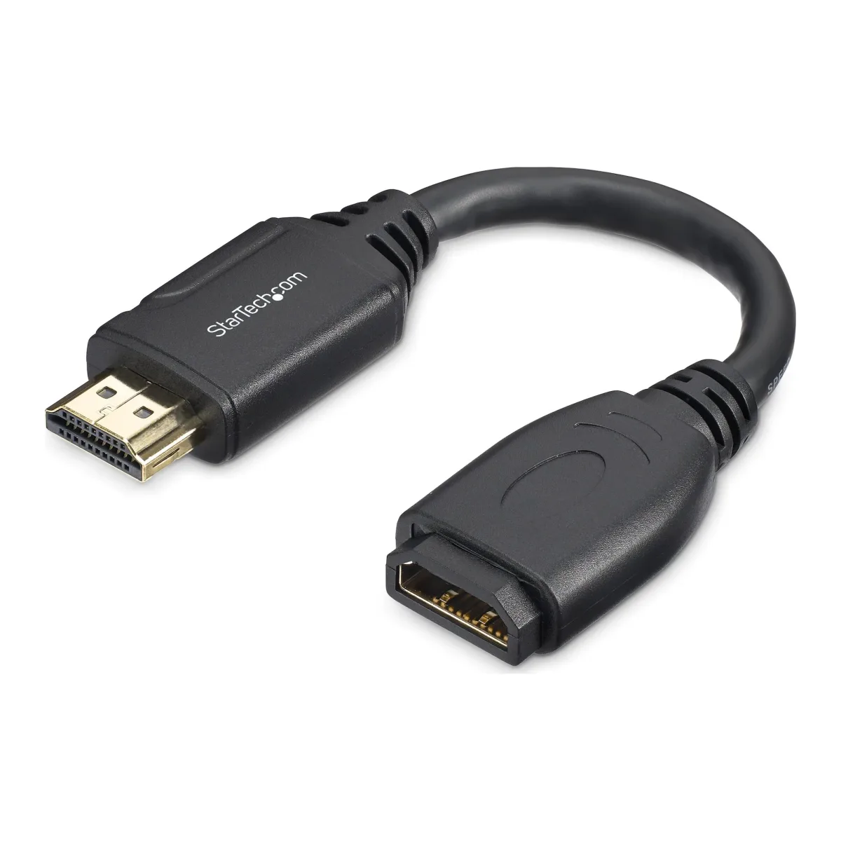 Startech 6in High Speed HDMI Port Saver Cable with 4K 60Hz - Short HDMI 2.0 Male to Female Adapter Cable - Port Extender (HD2MF6INL)