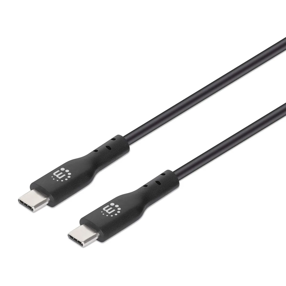 Manhattan 354875 USB-C Cable 2M Male/Male- 480MBPS (USB 2.0) 3A Black Bag