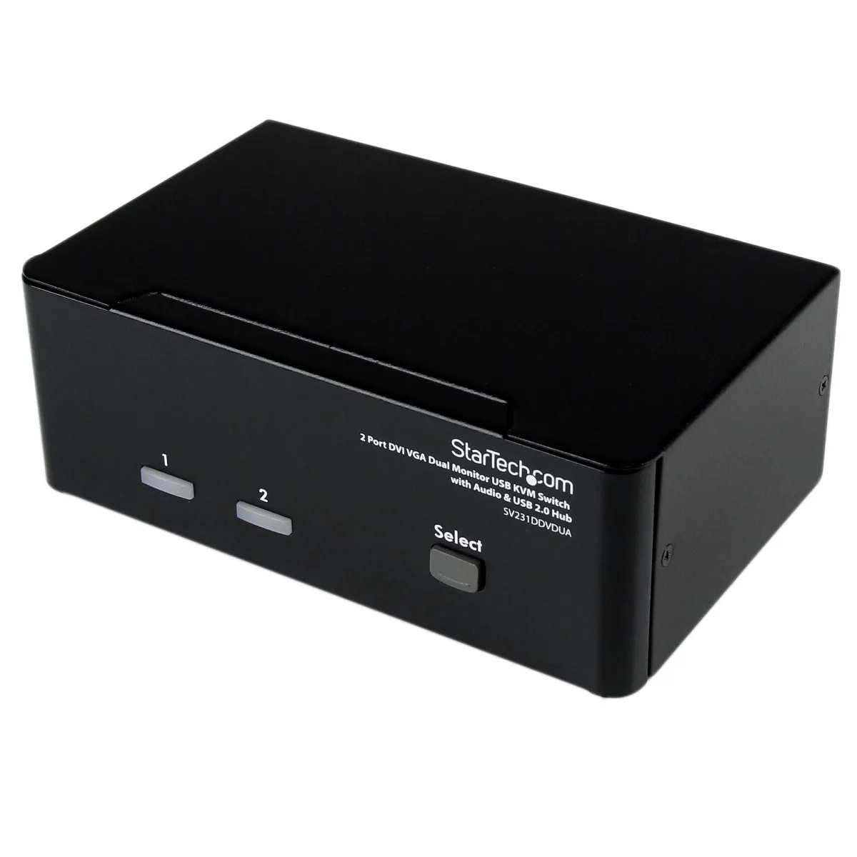 Startech 2 Port KVM Switch - DVI and VGA w/ Audio and USB 2.0 Hub - Dual Monitor / Display / Screen KVM Switch - DVI VGA (SV231DDVDUA)