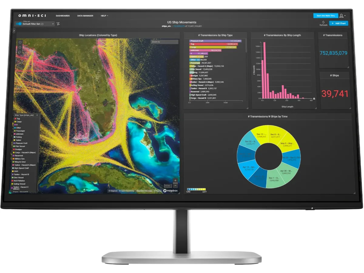 HP 524pu - Series 5 Pro - LED monitor - 24" (23.8" viewable) - 1920 x 1080 Full HD (1080p) @ 100 Hz - IPS - 350 cd/m² - 1500:1 - 5 ms - HDMI, DisplayPort, USB-C - jet black, natural silver and jet black (stand)
