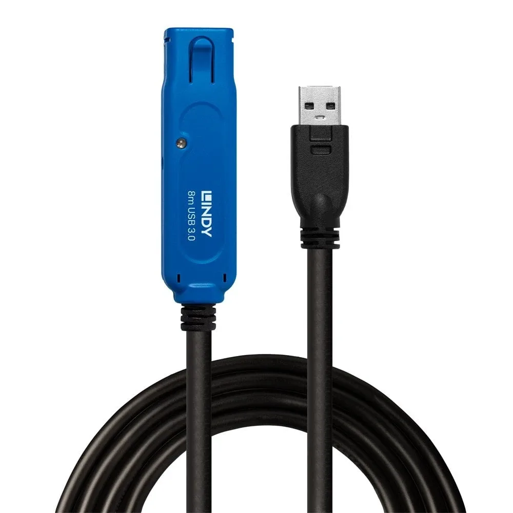 Lindy 43158 8M USB 3.0 Active Ext Cbl Pro Type a Male to Female