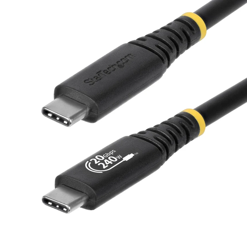 StarTech - USB cable - USB-C (M) to USB-C (M) - USB4 / Thunderbolt 3 / Thunderbolt 4 / DisplayPort 1.4 - 2 m - 4K120Hz support, rugged, extended power range (EPR), Power Delivery 3.1 support, flexible - black