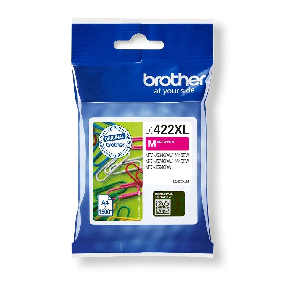 Brother LC422XLM - Magenta - original - ink cartridge - for Brother MFC-J5340DW, MFC-J5345DW, MFC-J5740DW, MFC-J6540DW, MFC-J6940DW
