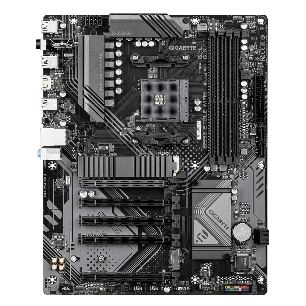 Gigabyte B550 EAGLE WIFI6 AMD AM4 Socket Motherboard, ATX, 4x DDR4 Slots, 2x M.2 Sockets, GbE LAN, Wi-Fi 6, 1x HDMI Port