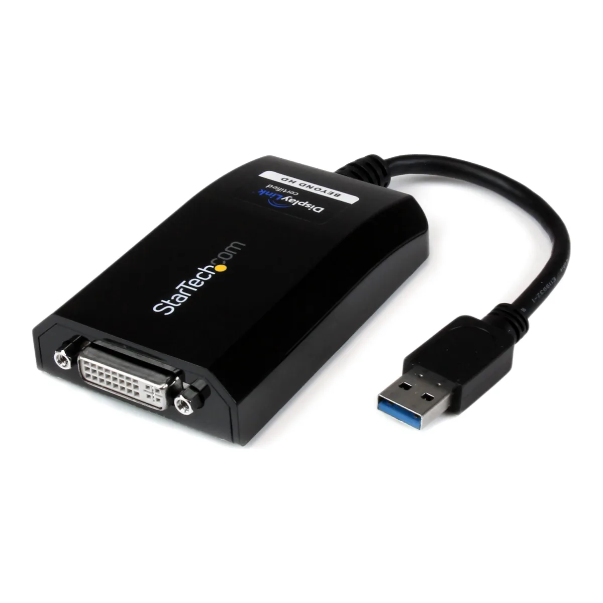 StarTech USB 3.0 to DVI / VGA Adapter - 2048x1152 - External Video & Graphics Card - Dual Monitor Display Adapter Cable - Supports Mac & Windows (USB32DVIPRO) - USB / DVI adapter - USB Type A (M) to DVI-I (F) - USB 3.0 - 15.2 cm - 2048 x 1152 support - black - for P/N: DVIDDMM10, DVIDDMM6, DVIDSMM10, DVIMM6, DVISPL1DD, HDDVIMM3, HDMIDVIMM10, HDMIDVIMM6