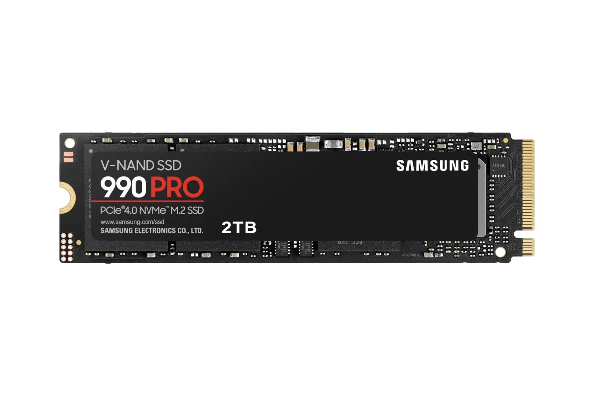 Samsung 990 PRO(MZ-V9P2T0BW) 2TB NVMe SSD, PCIe Gen4, M.2 Interface, 2280, Read 7450 MB/s, Write 6900 MB/s, 5 Year Warranty