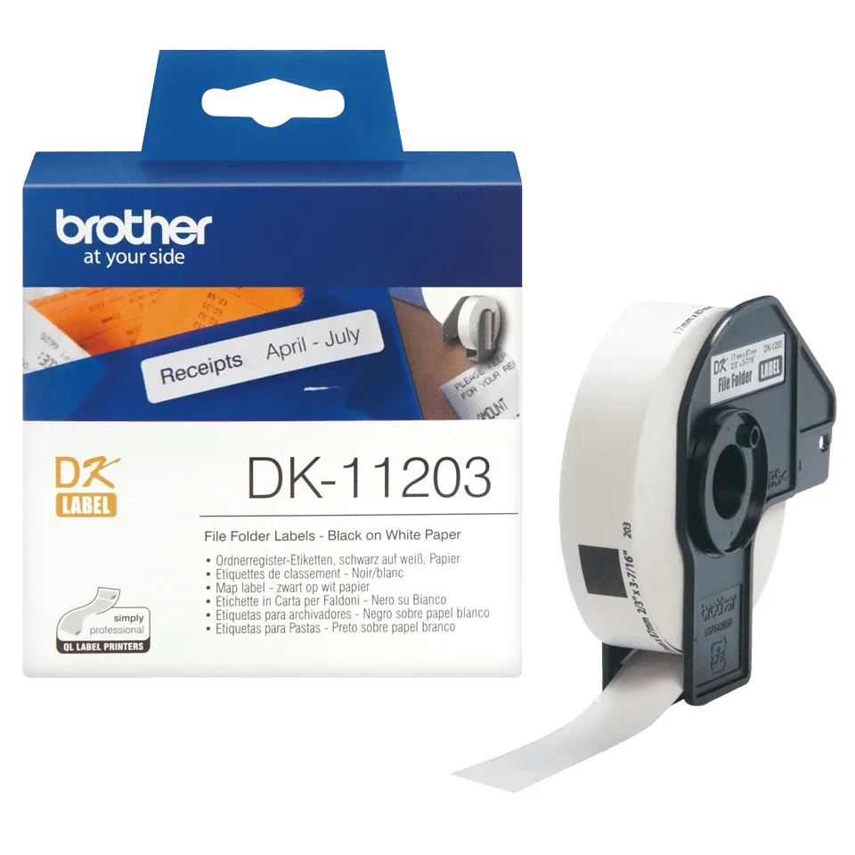 Brother DK11203 Dk Single Lable Rolls F/ QL-500 550 300PCS/Rl 17X87M