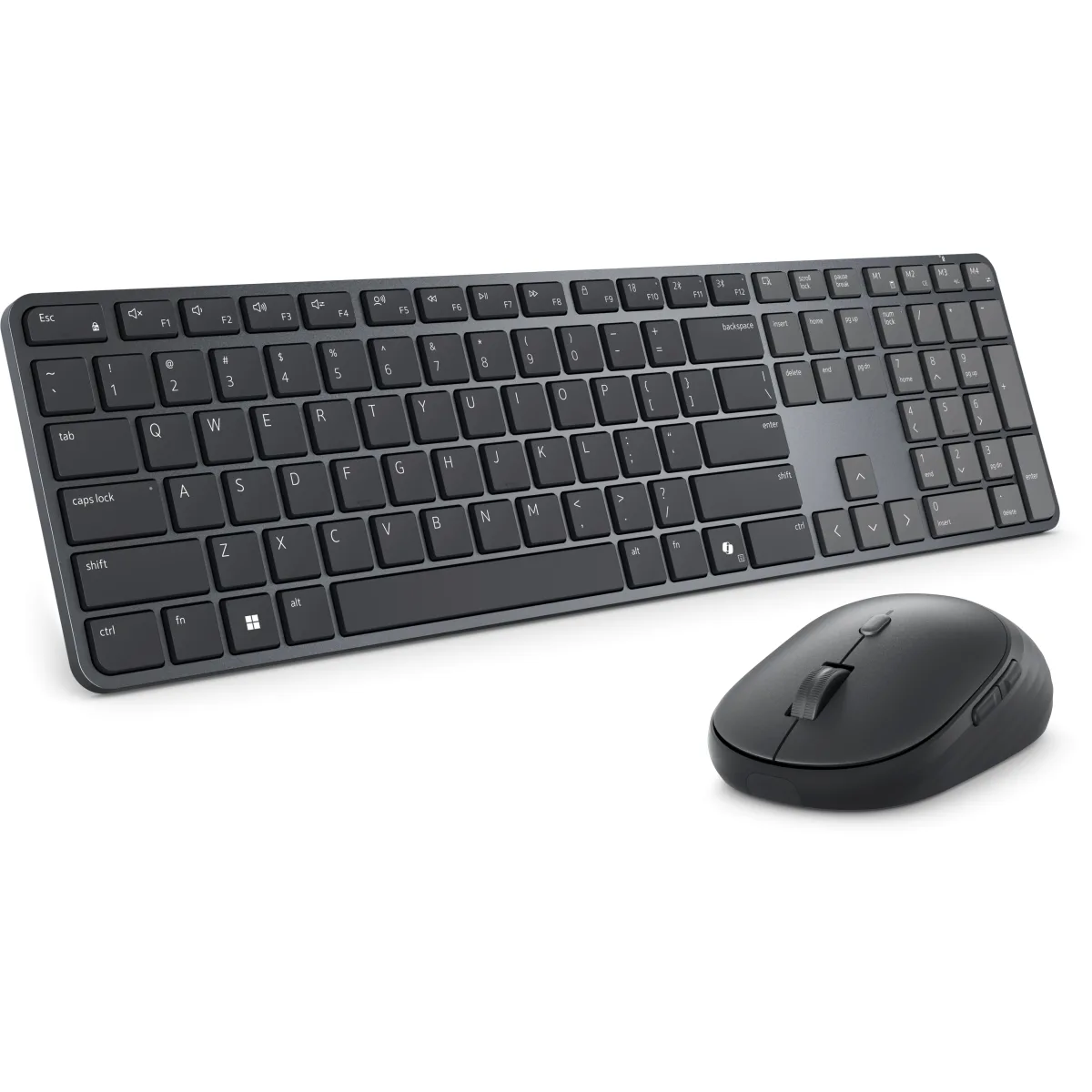 Dell Pro 7 KM726 - Keyboard and mouse set - Slim - full size - wireless - 2.4 GHz, Bluetooth - QWERTY - UK - graphite