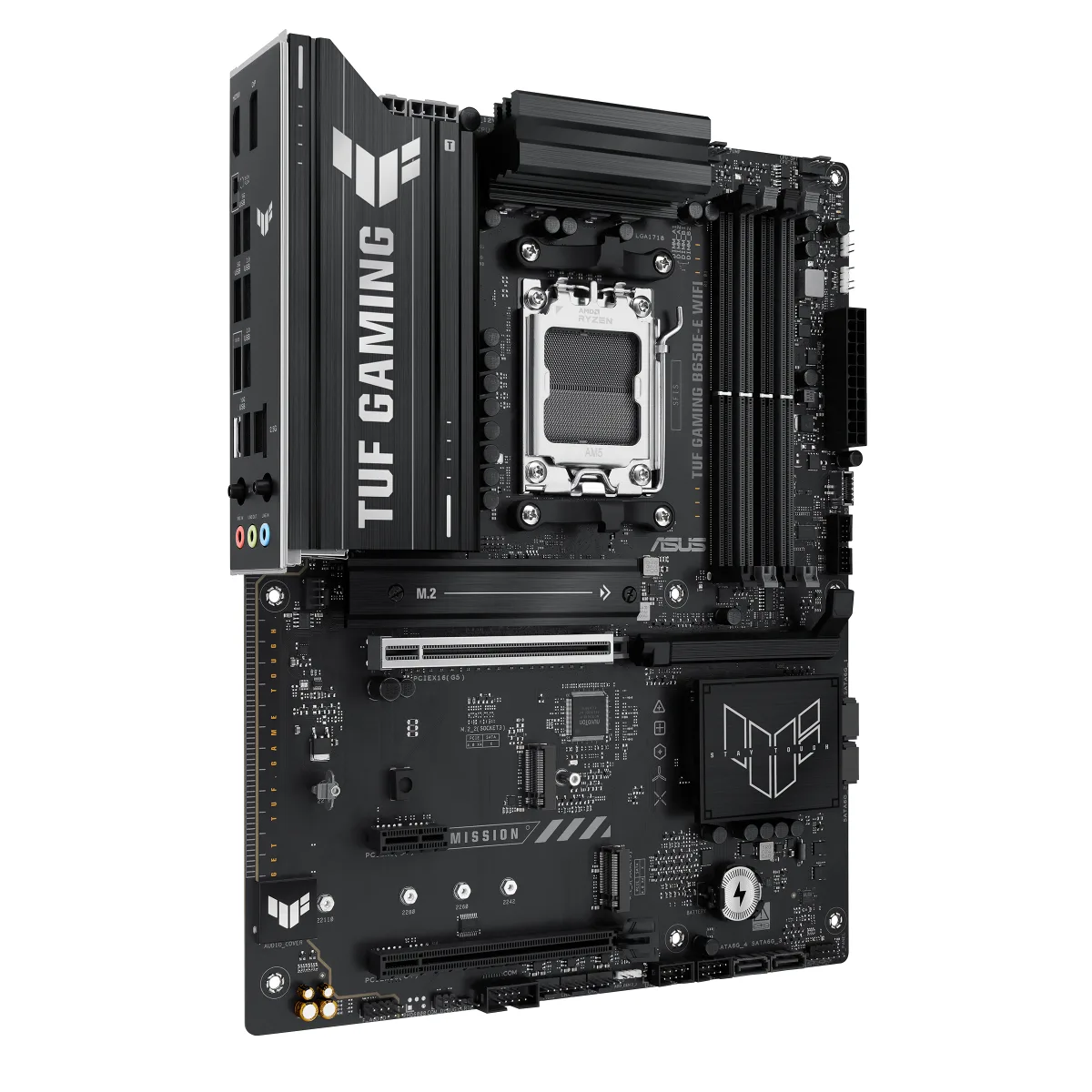 ASUS TUF GAMING B650E-E WIFI - Motherboard - ATX - Socket AM5 - AMD B650 Chipset - USB-C 3.2 Gen 2x2, USB-C 3.2 Gen2, USB 3.2 Gen 2, USB 3.2 Gen 1 - Wi-Fi 6E, Bluetooth, 2.5 Gigabit LAN - onboard graphics (CPU required) - HD Audio (8-channel)