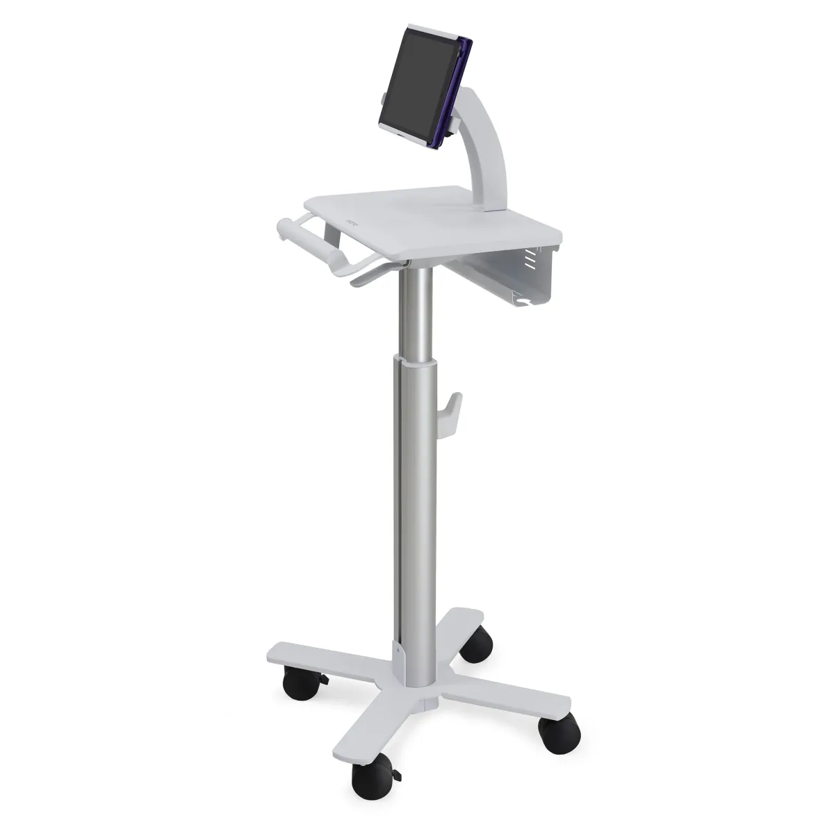 Ergotron StyleView Tablet Cart, SV10 - Cart for tablet / keyboard - medical - metal - white, aluminium - screen size: up to 12