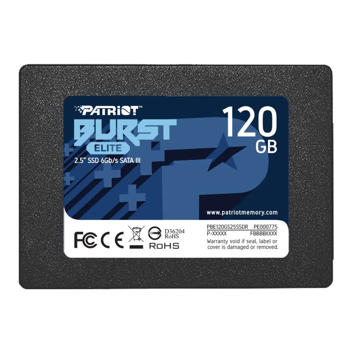 Patriot Elite (PBE120GS25SSDR) 120GB 2.5 Inch SSD, Sata 3 Interface, Read 450MB/s, Write 320MB/s,3 Year Warranty