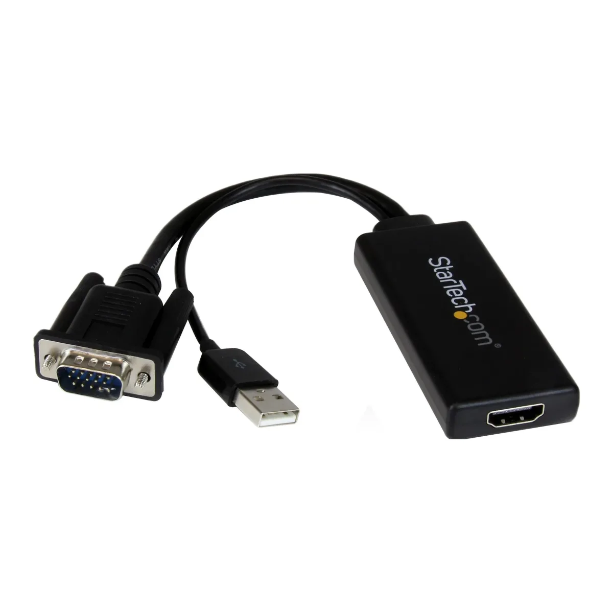 Startech VGA to HDMI Adapter with USB Audio & Power - Portable VGA to HDMI Converter - 1080p - Adapter cable - HD-15 (VGA), USB Type B male to HDMI female - 26 cm - black - USB power, 1080p support, active