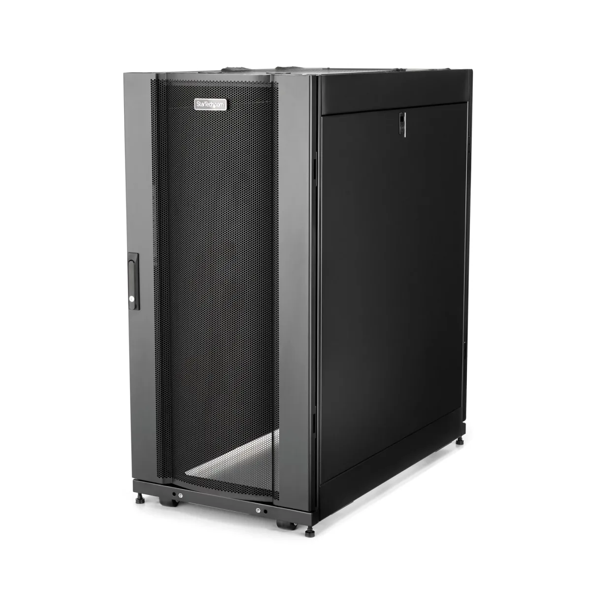Startech 25U Server Rack Cabinet, 4 Post Adjustable Depth 7" to 35" Locking Vented Mobile/Rolling Network/Data/IT Equipment Enclosure w/ Casters/Hook & Loop Dell PowerEdge, HP ProLiant - 25U Rack Cabinet (RK2537BKM)