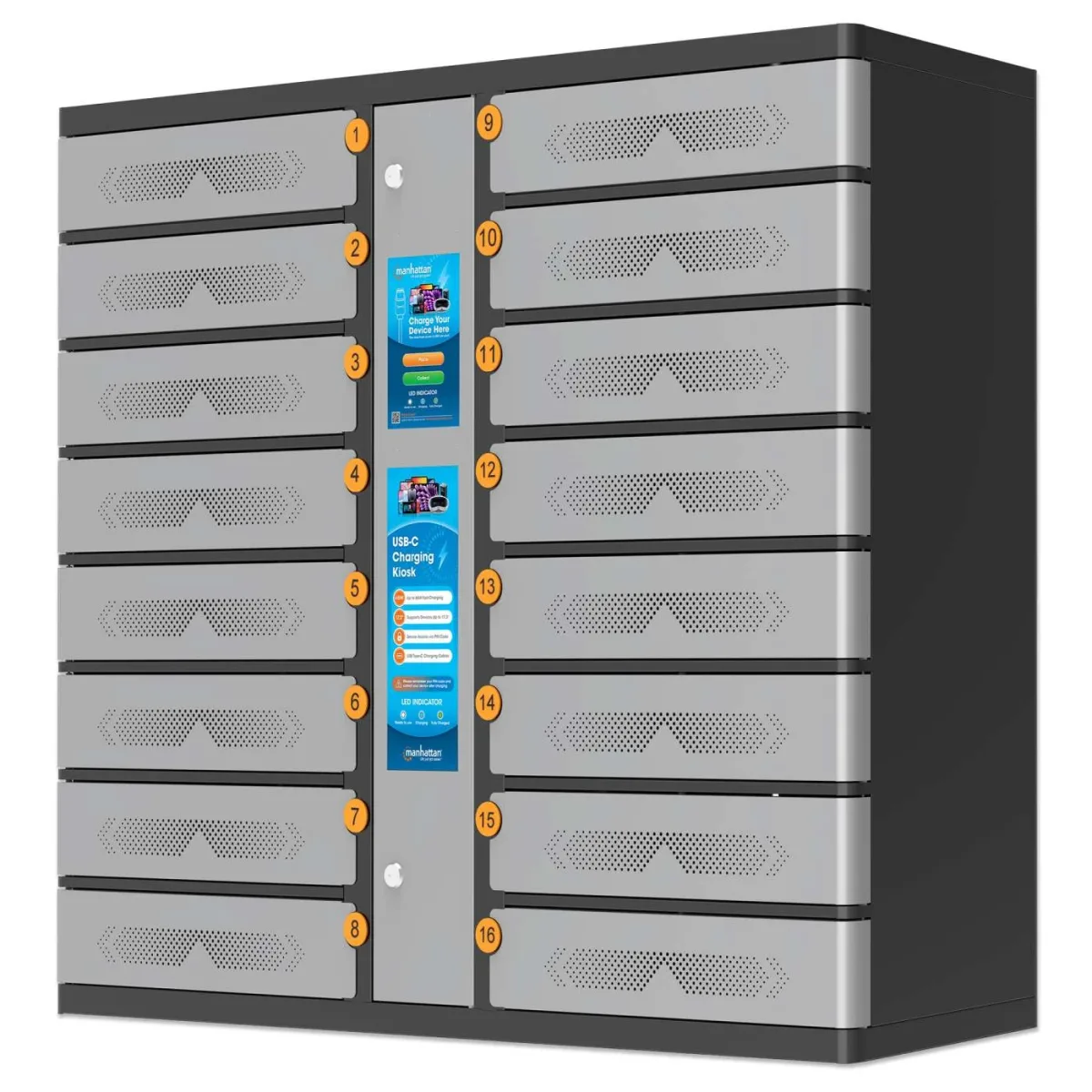 Manhattan 181327 Charging Kiosk X16 USB-C 65W-LAPTOPS to 17.3