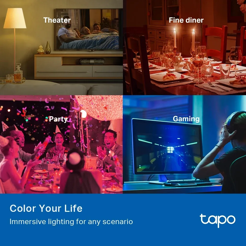 TP-Link Tapo L530E Smart Wi-Fi Light Bulb, Multicolor, E27