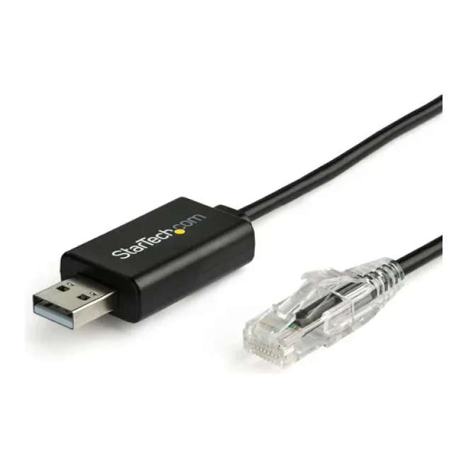 Startech 6 ft (1.8 m) Cisco USB Console Cable - USB to RJ45 Rollover Cable - 460Kbps - Windows, Mac and Linux Compatible - M/M (ICUSBROLLOVR) - Serial cable - USB (M) to RJ-45 (M) - 1.8 m - USB 2.0 - black