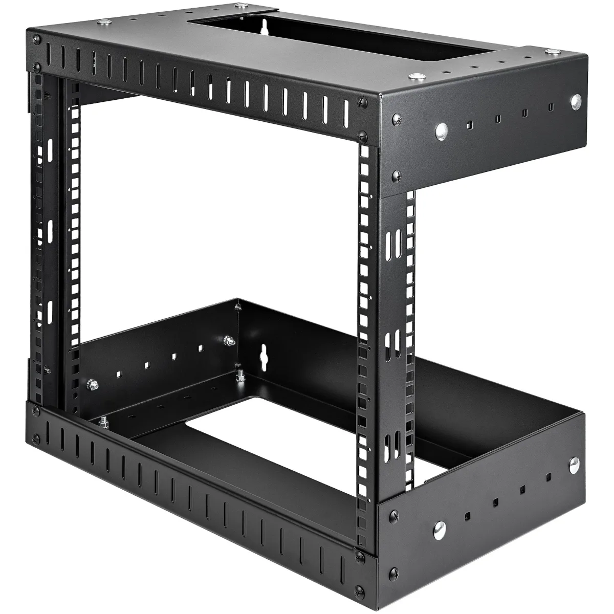 Startech 8U 19" Wall Mount Network Rack, Adjustable Depth 12-20" 2 Post Open Frame Server Room Rack for AV/Data/ IT Communication/Computer Equipment/Switch with Cage Nuts & Screws - 8U Adjustable Rack (RK812WALLOA)