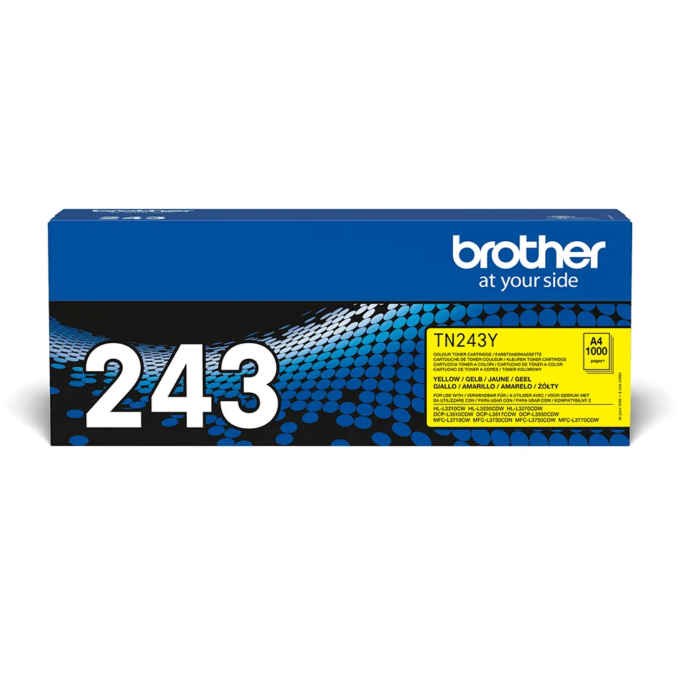 Brother TN243Y - Yellow - original - toner cartridge - for Brother DCP-L3510CDW, DCP-L3517CDW, DCP-L3550CDW, DCP-L3550DW, MFC-L3730CDN