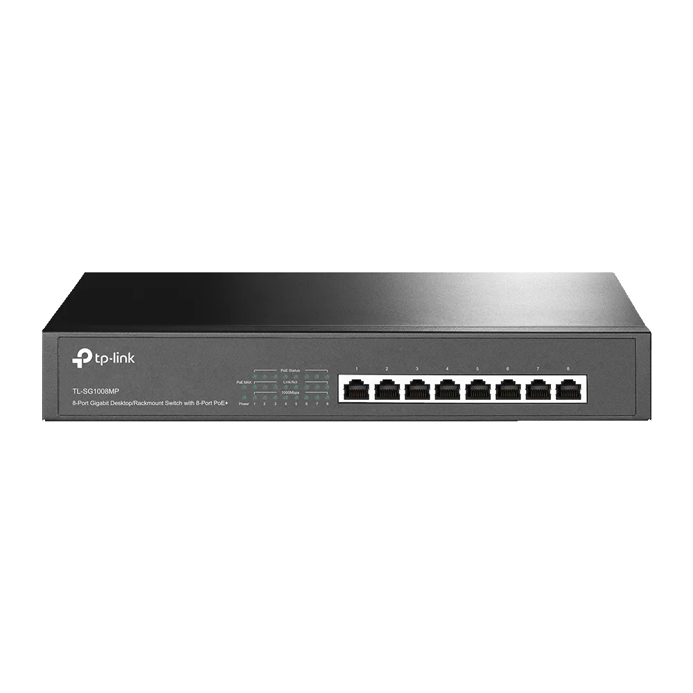 TP-Link TL-SG1008MP - Switch - unmanaged - 8 x 10/100/1000 (PoE+) - desktop, rack-mountable - PoE+ (126 W)