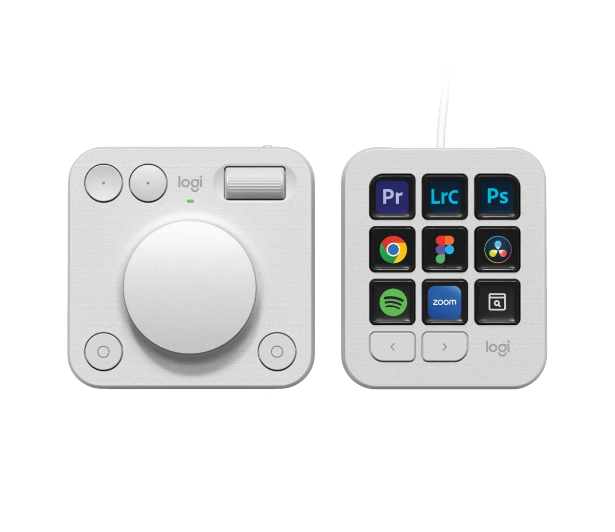 Logitech Master Series MX Creative Console - Keypad and dialpad set - backlit - USB-C - pale grey