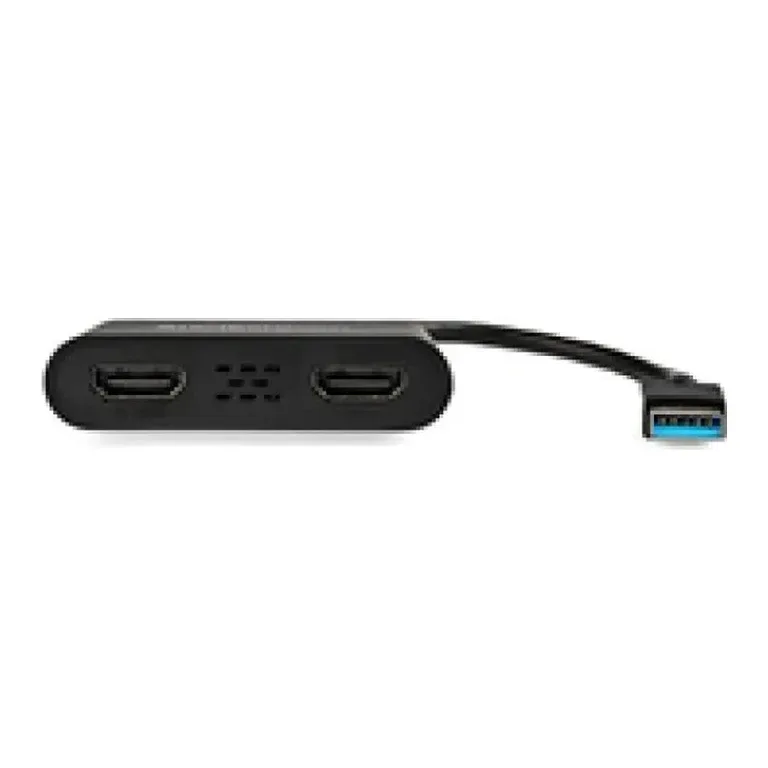 Startech USB 3.0 to Dual HDMI Adapter, 1x 4K 30Hz & 1x 1080p, External Video & Graphics Card, USB Type-A to HDMI Dual Monitor Display Adapter Dongle, Supports Windows Only, Black - USB to Dual HDMI Adapter (USB32HD2) - Adapter cable - TAA Compliant - USB Type A male to HDMI female - 25 cm - black - 4K30Hz (3840 x 2160) support - for P/N: HDDVIMM3, HDMM12, HDMM15, HDMM1MP, HDMM2MP, HDMM3, HDMM3MP, HDMM50A, HDMM6, HDPMM50