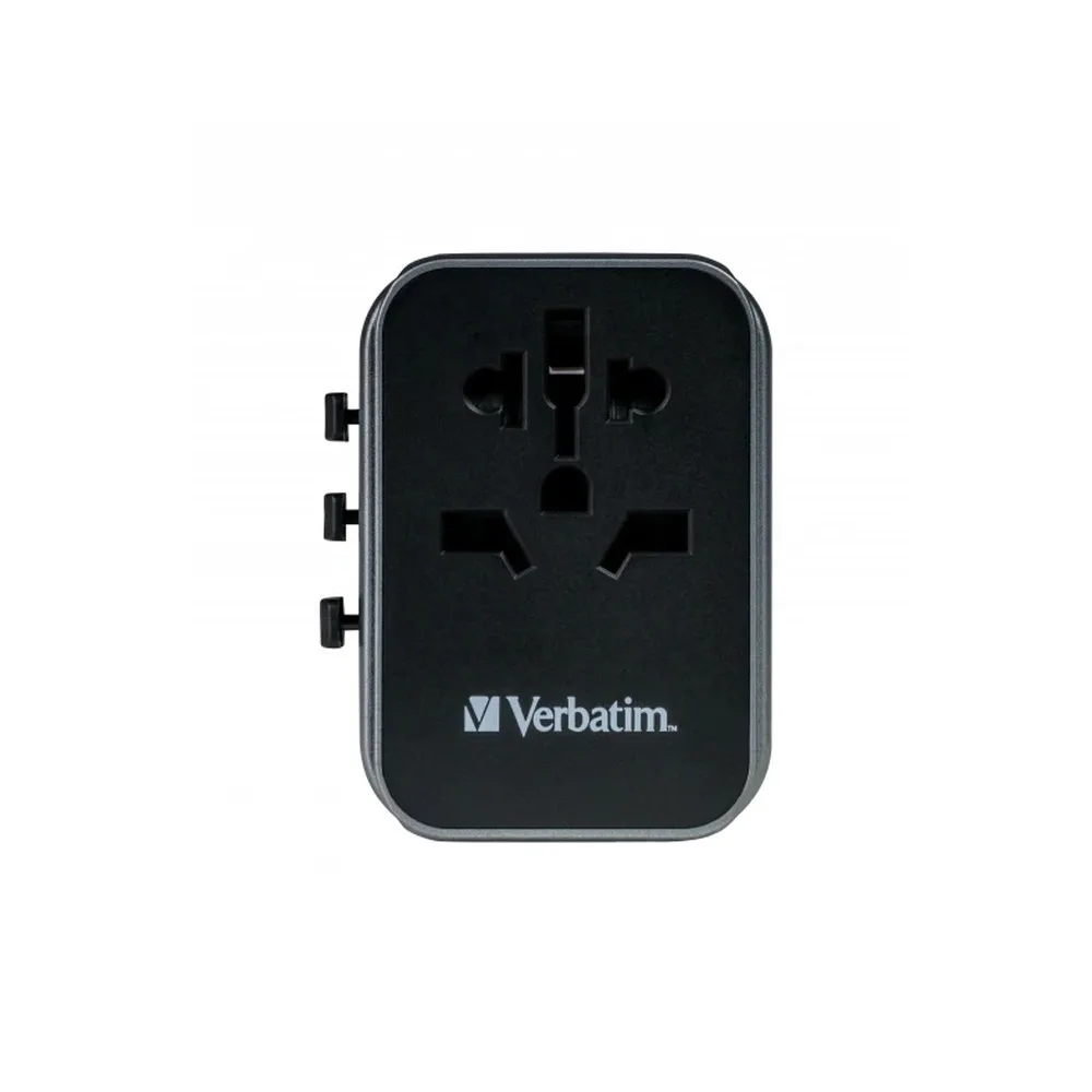 Verbatim UTA-03 Universal Travel Adapter with 1 x USB-C PD 30W & QC 3.0 / 2 x USB-C / 2 x USB-A