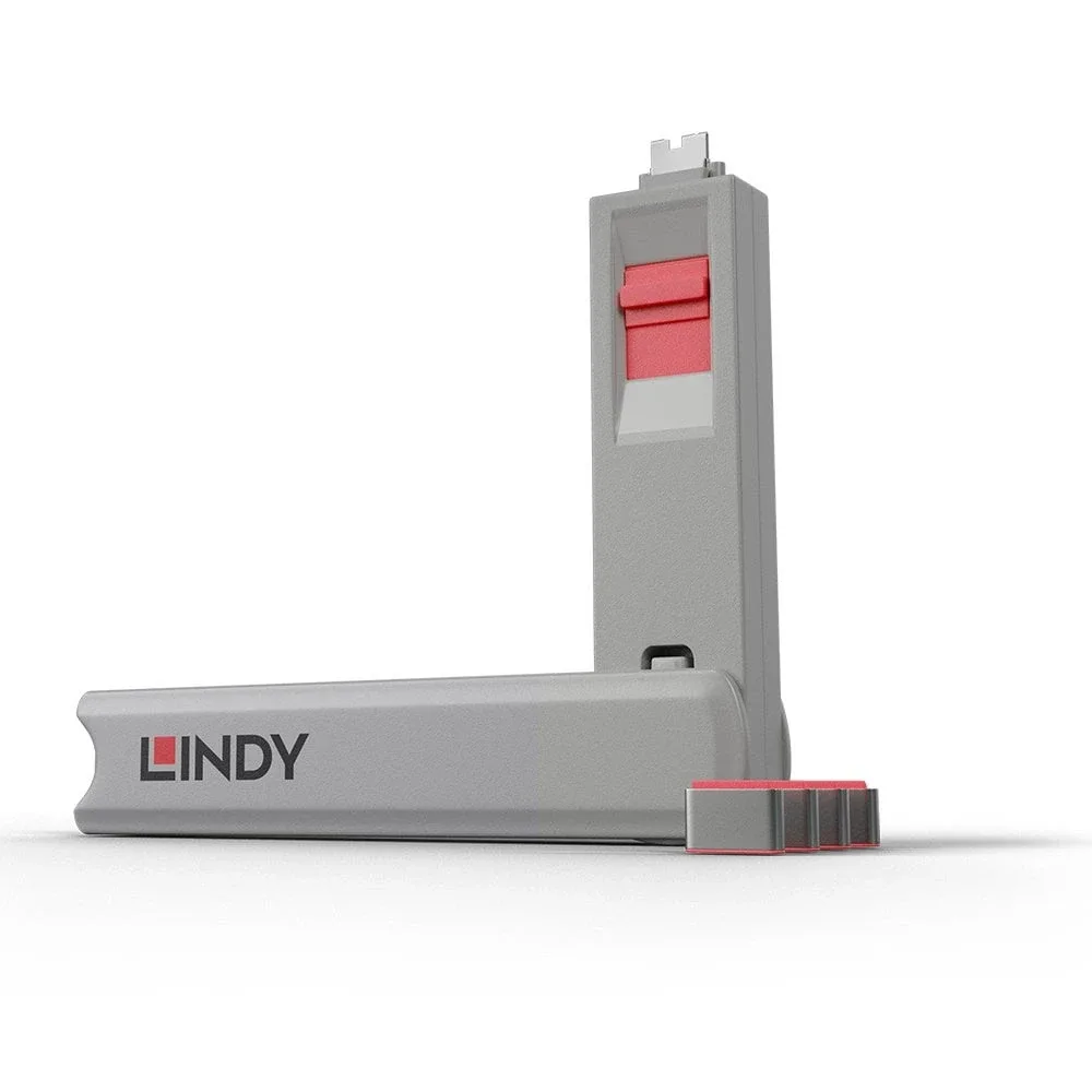 Lindy 40425 USB Type C Port Blocker Key-pack of 4 Blockers Pink