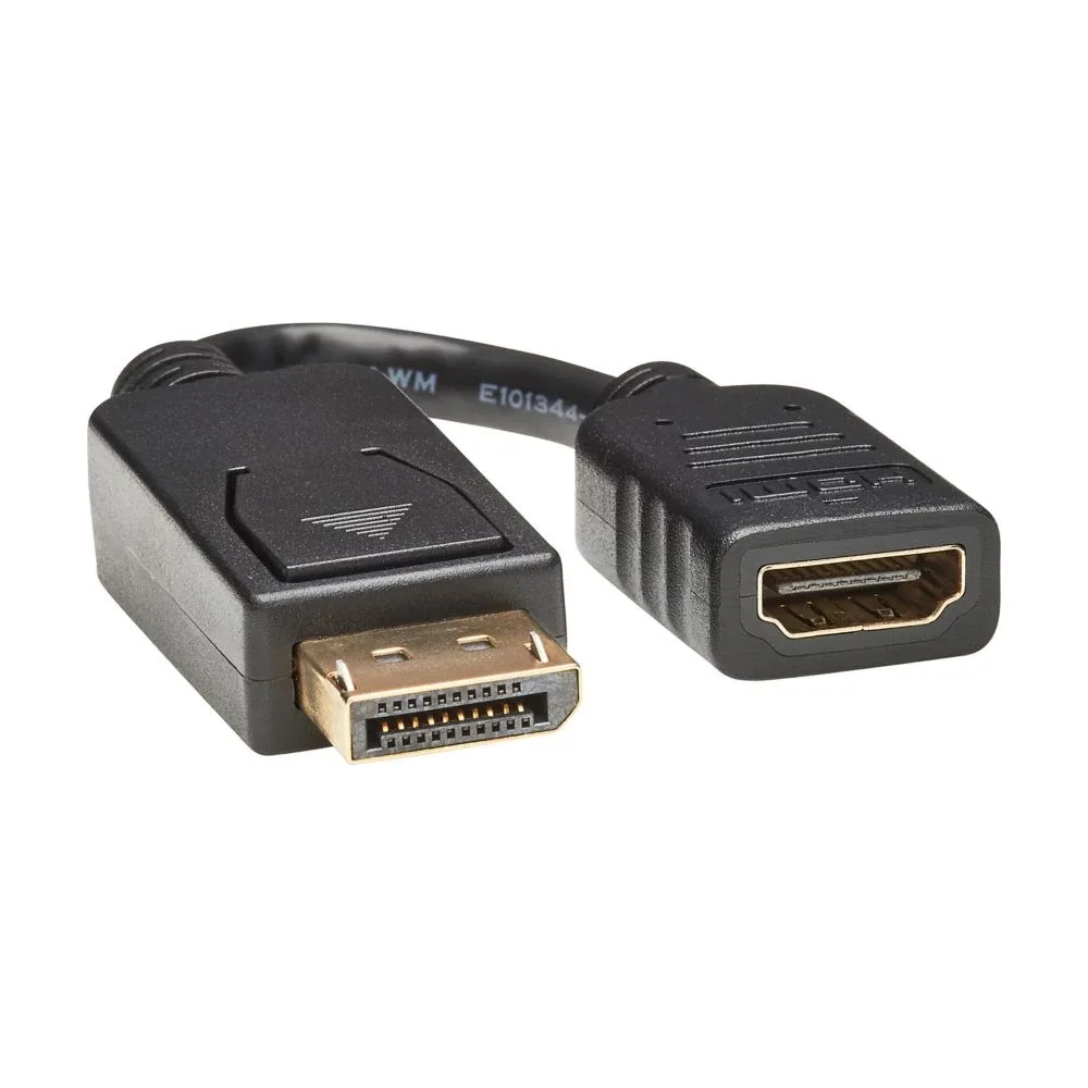 Eaton Tripp Lite Series DisplayPort to HDMI Video Adapter Video Converter (M/F), HDCP, Black, 6 in. (15 cm) - Adapter - DisplayPort male to HDMI female - 15.2 cm - black - molded