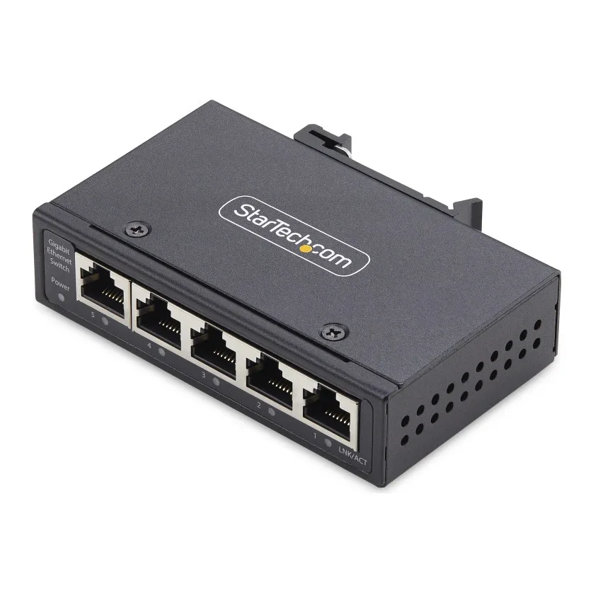 Startech 5-Port Ethernet Switch - 10/100Mbps Industrial Networking Solution - IP30-rated Energy Efficient Internet Switch (IES5102) - Switch - unmanaged - 5 x 10/100 - DIN rail mountable - for P/N: NETRS2322P