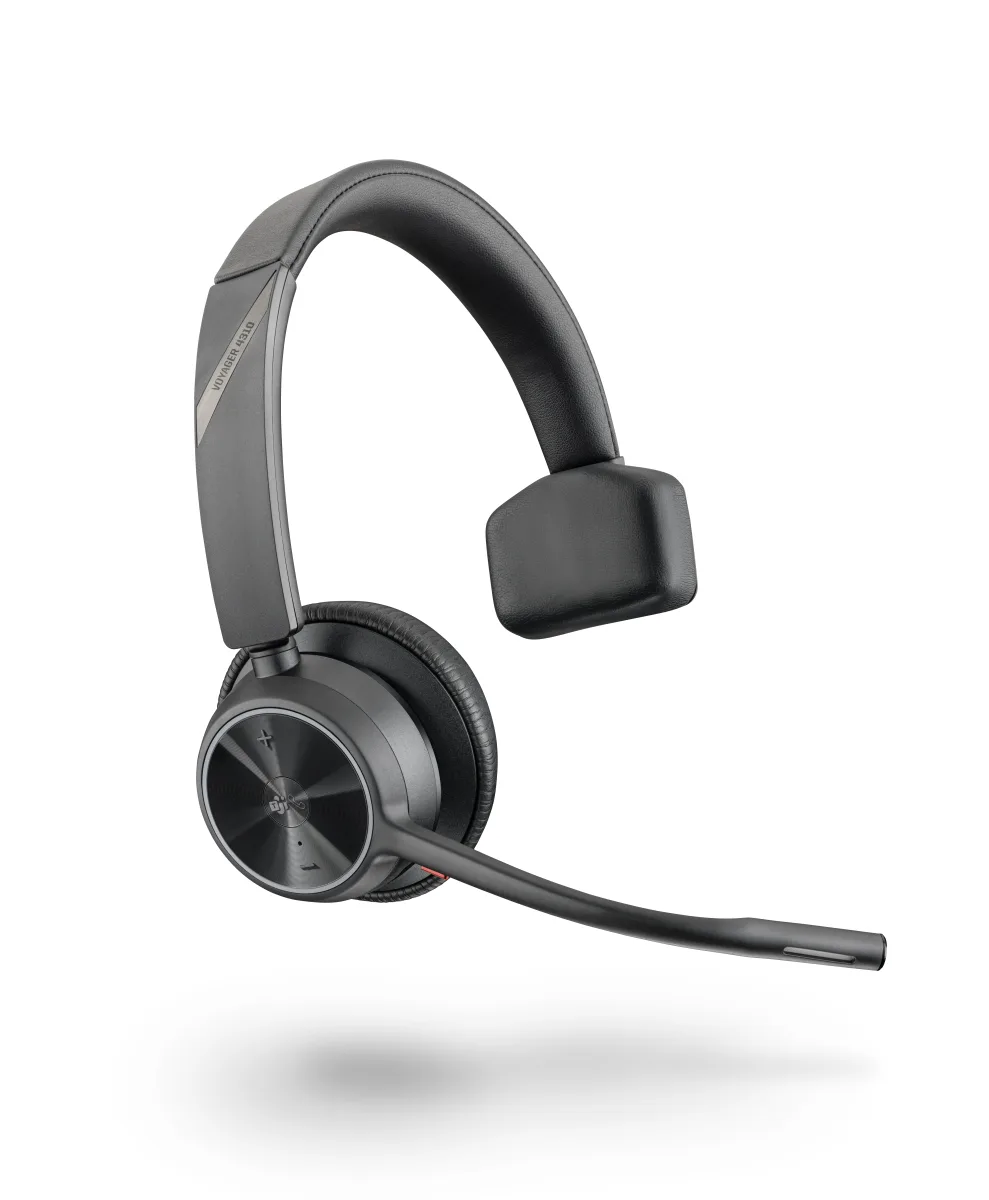 HP Poly Voyager 4310 - Headset - on-ear - Bluetooth - wireless, wired - USB-A - black - Certified for Microsoft Teams
