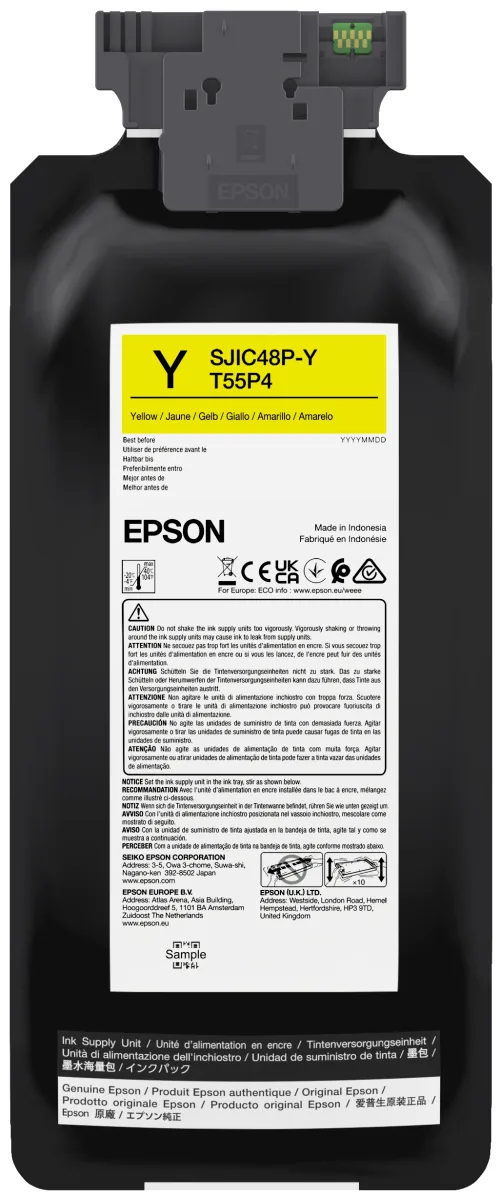Epson T55P4 - 480 ml - yellow - original - box - ink pack - for ColorWorks CW-C8000