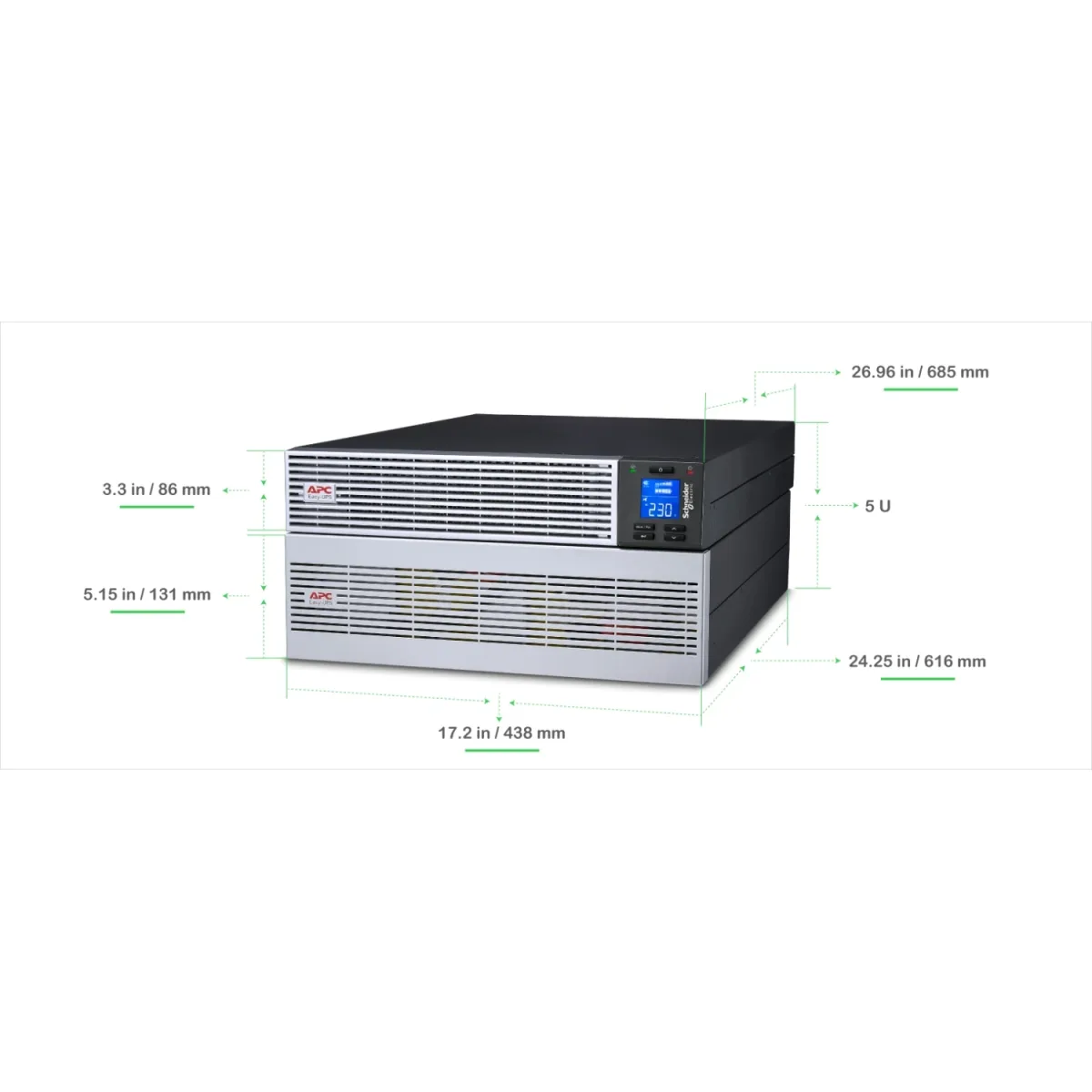 APC EASY UPS ONLINE LIION SRVL RT EXT. RUNTIME 6000VA 230V RAIL