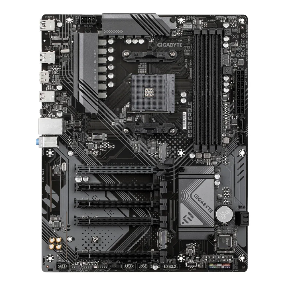Gigabyte B550 EAGLE AMD AM4 Socket Motherboard, ATX, 4x DDR4 Slots, 2x M.2 Sockets, GbE LAN, 1x HDMI Port