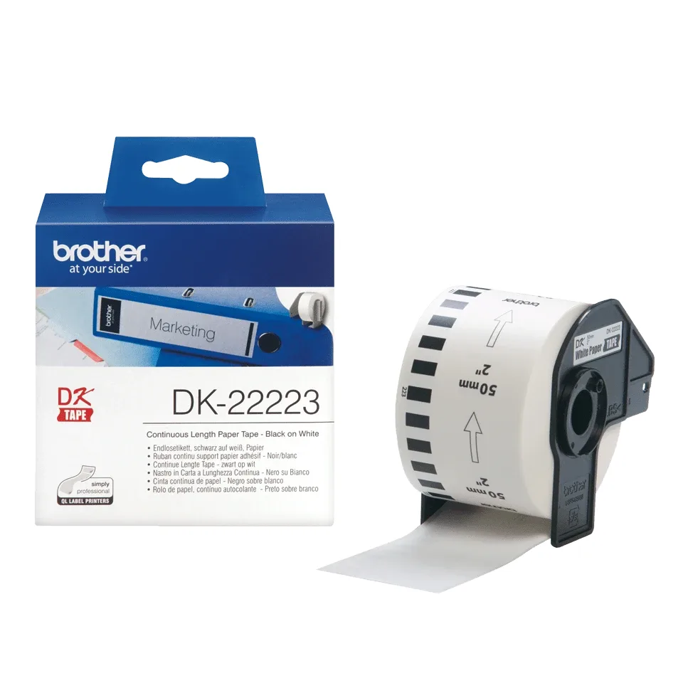 Brother DK22223 Dk Continuous Labels White F/ QL-500/550 Paper 30.48M 50MM