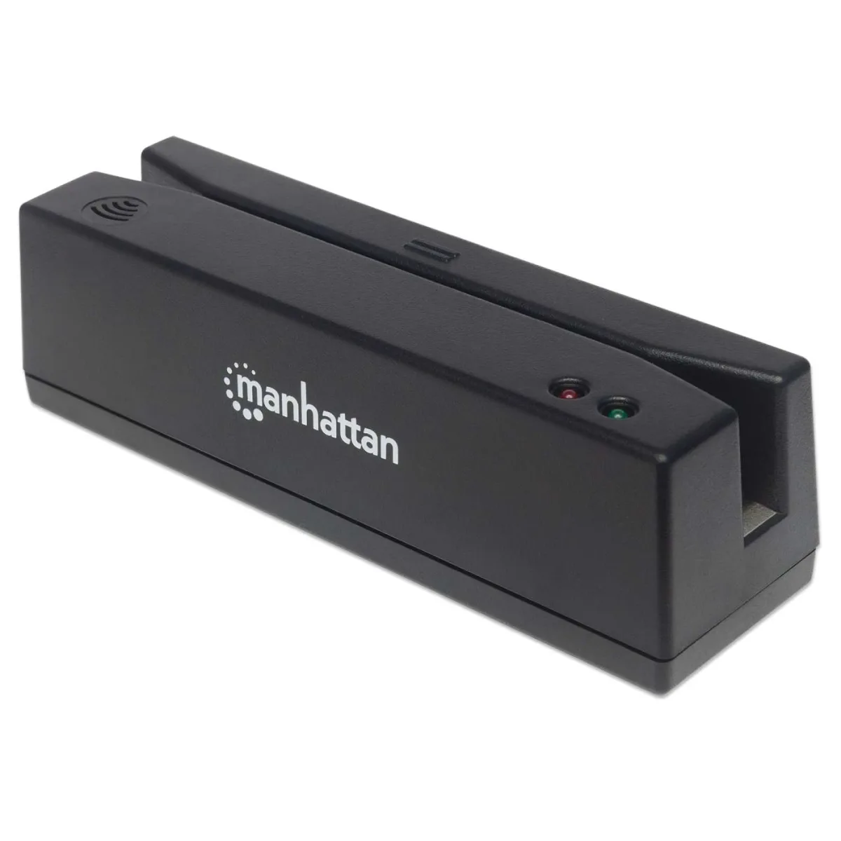 Manhattan 460255 USB-A Magnetic Strip Card Readr -Triple Track Reader Black