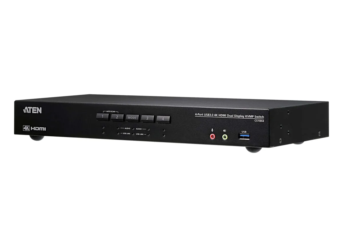 ATEN CS1844 KVMP Switch - KVM / audio / USB switch - 4 x KVM / audio / USB - 1 local user - desktop - for VanCryst VS184B