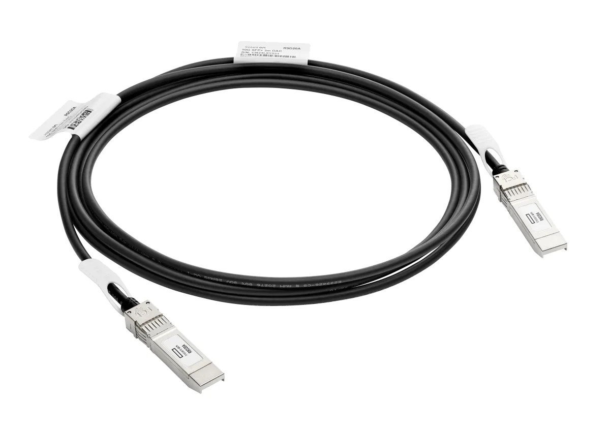 HPE Aruba Direct Attach Copper Cable - 10GBase direct attach cable - SFP+ (M) to SFP+ (M) - 3 m - twinaxial - passive - for HPE Aruba 2540 48, 2930F 24, 2930M 24, 6200F 12, 6200M 24, 83XX, CX 10000, 6405 v2, 8360