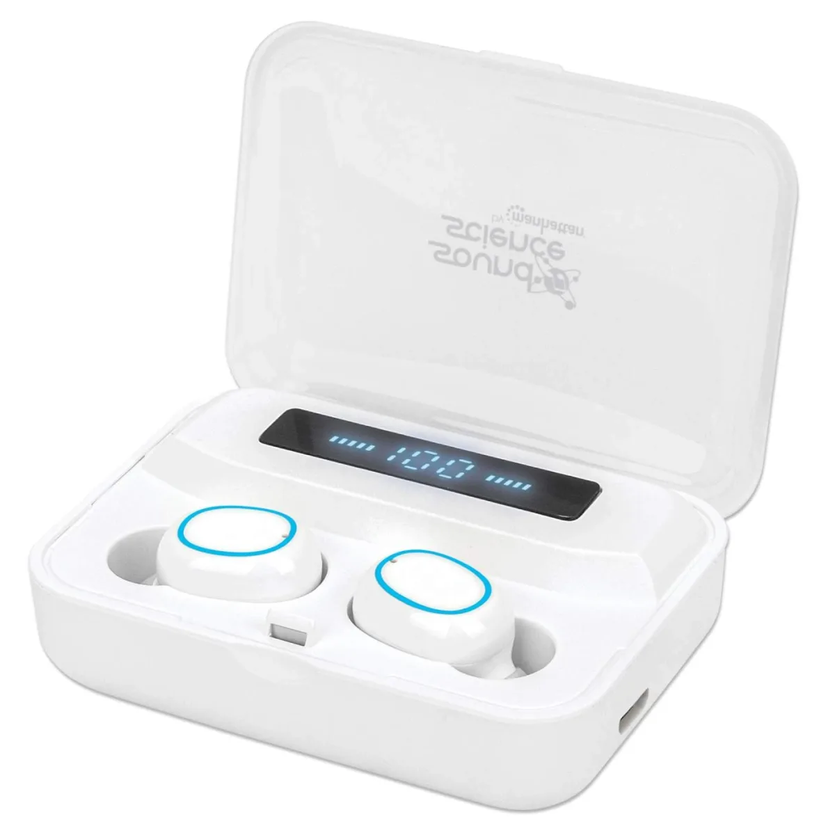Manhattan 180399 In-ear Headphones Bluetooth- Microphone Charging Case White